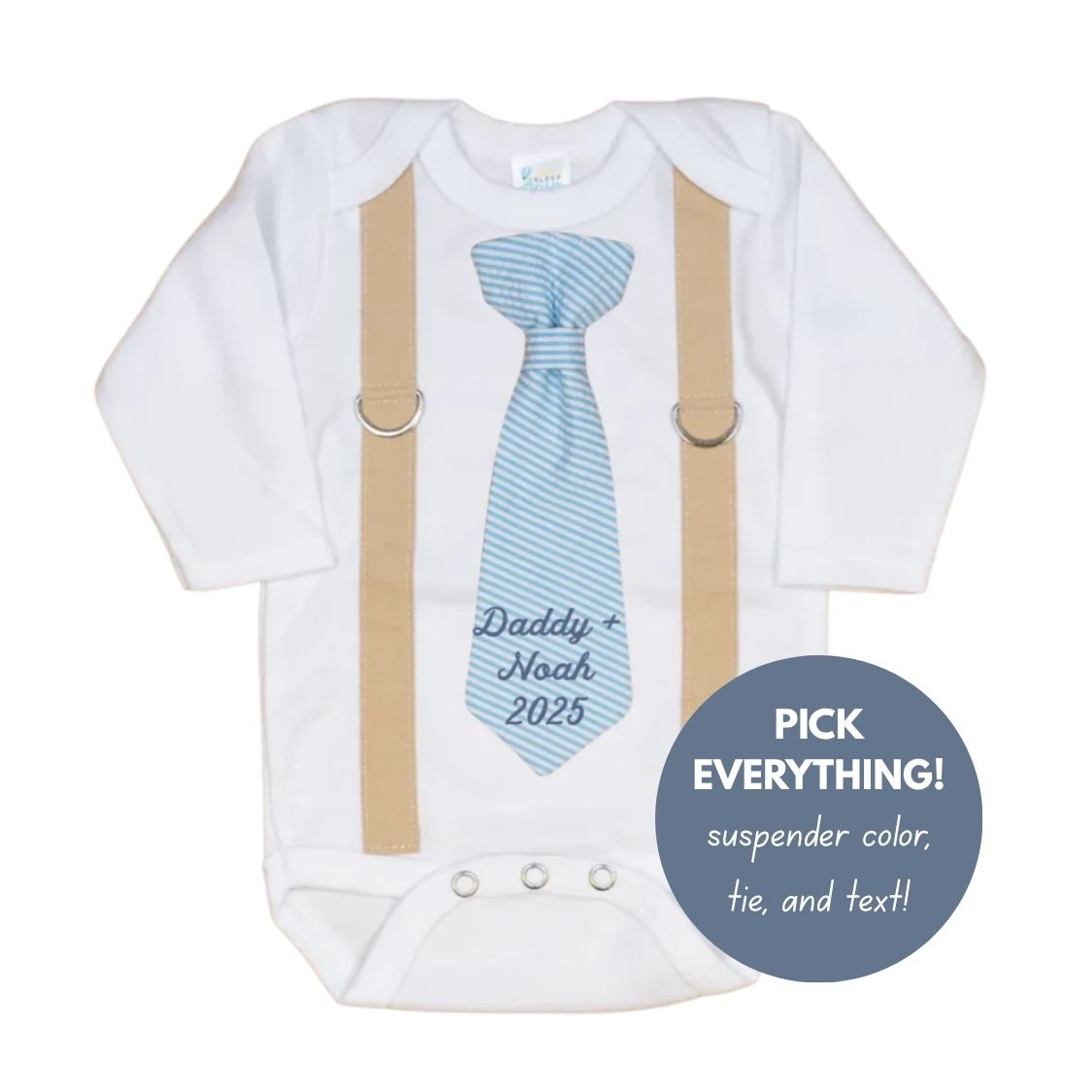 Cuddle Sleep Dream Oh Snap Customize It! Father's Day Tie & Suspender Bodysuit