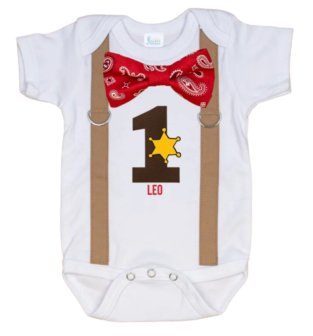 Cuddle Sleep Dream Oh Snap Custom! Western/Rodeo/Farm Theme Cake Smash Bodysuit