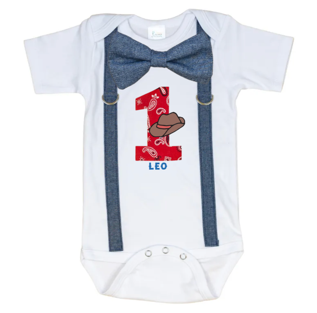 Cuddle Sleep Dream Oh Snap Custom! Western/Rodeo/Farm Theme Cake Smash Bodysuit