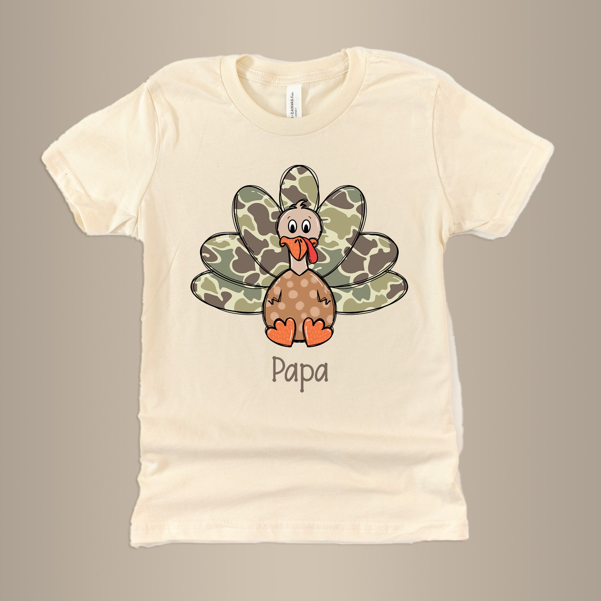 Camo Turkey  | Adult Natural Tshirt