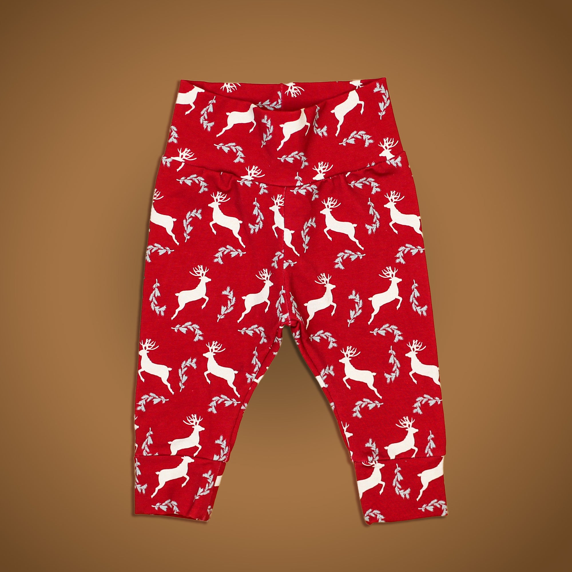 Deer on Red Leggings