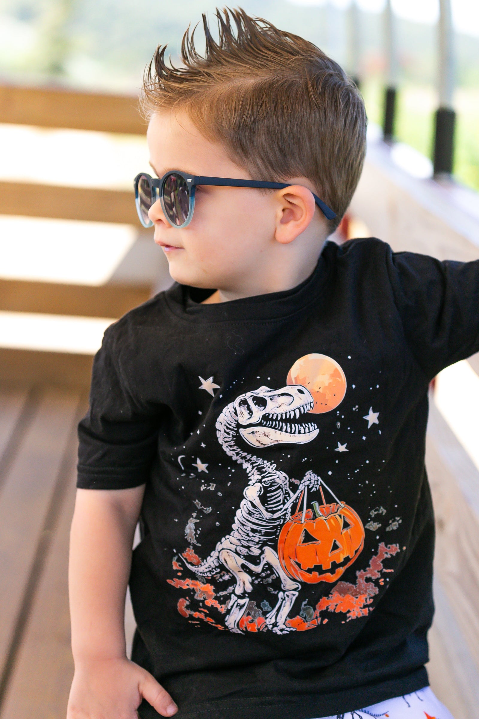 Cuddle Sleep Dream Graphic Tee Dino Halloween | Black Tshirt