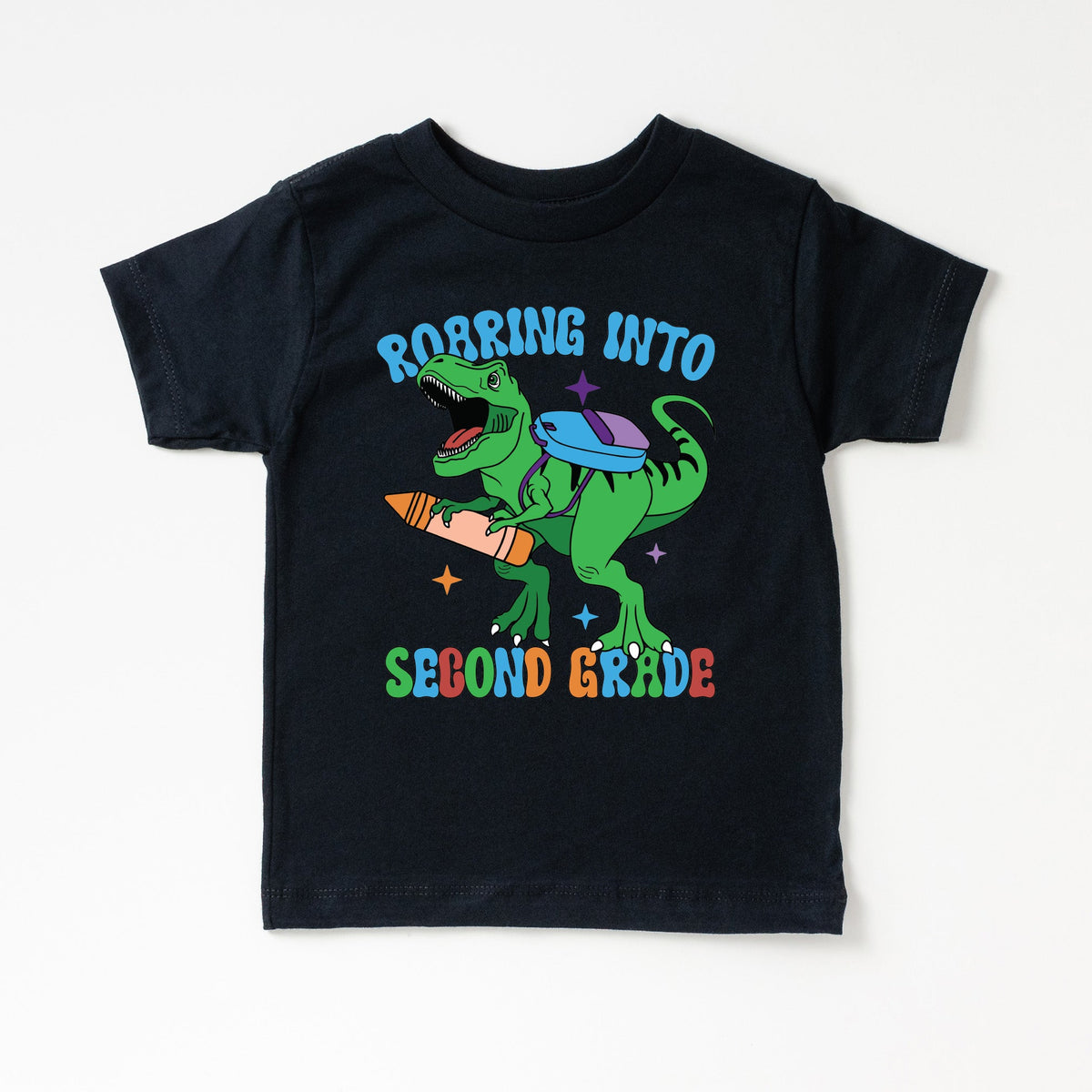 Cuddle Sleep Dream Graphic Tee 2nd Grade / 5t Short Sleeve Dinosaur School Shirt | Black Tshirt