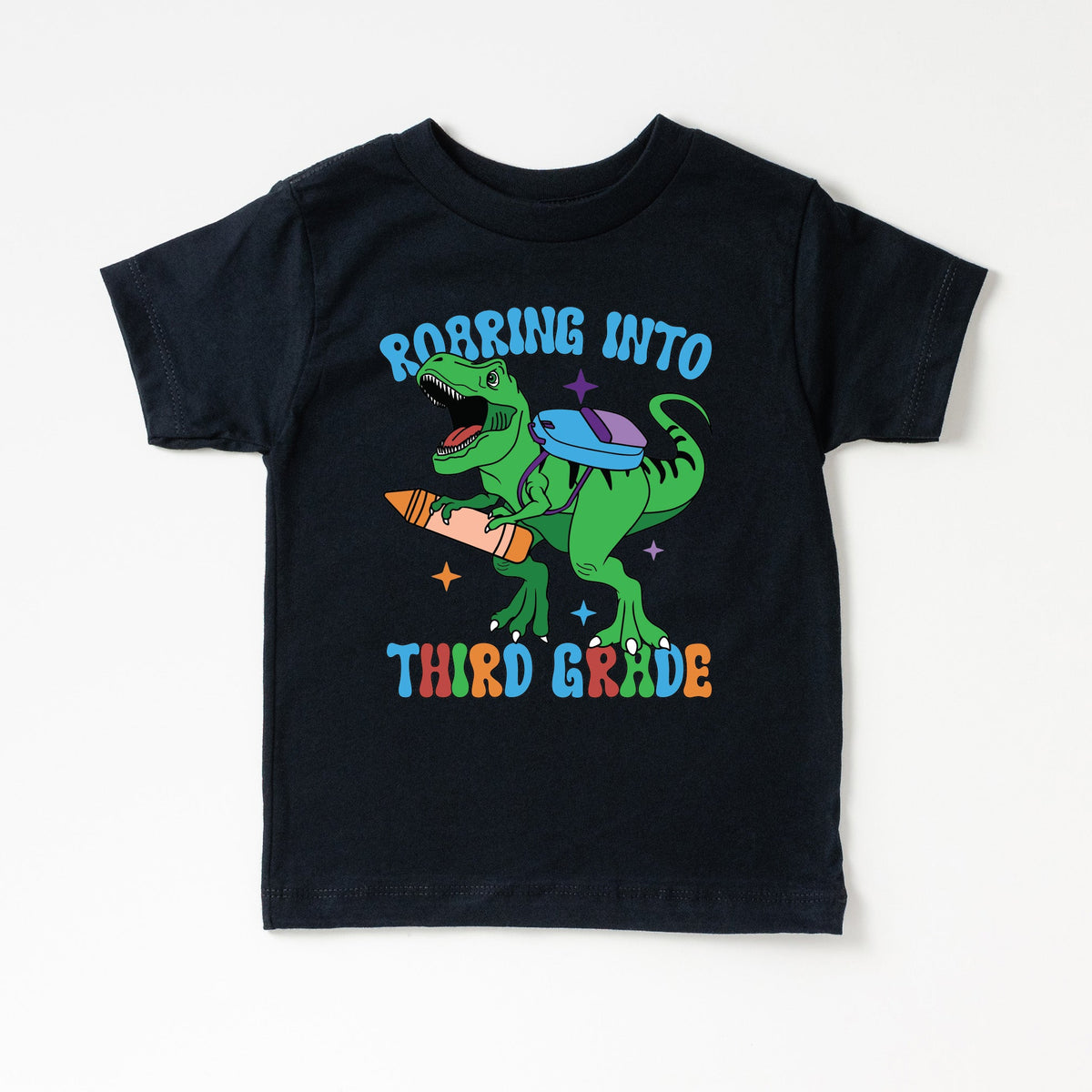 Cuddle Sleep Dream Graphic Tee 3rd Grade / YS (6-8) Short Sleeve Dinosaur School Shirt | Black Tshirt