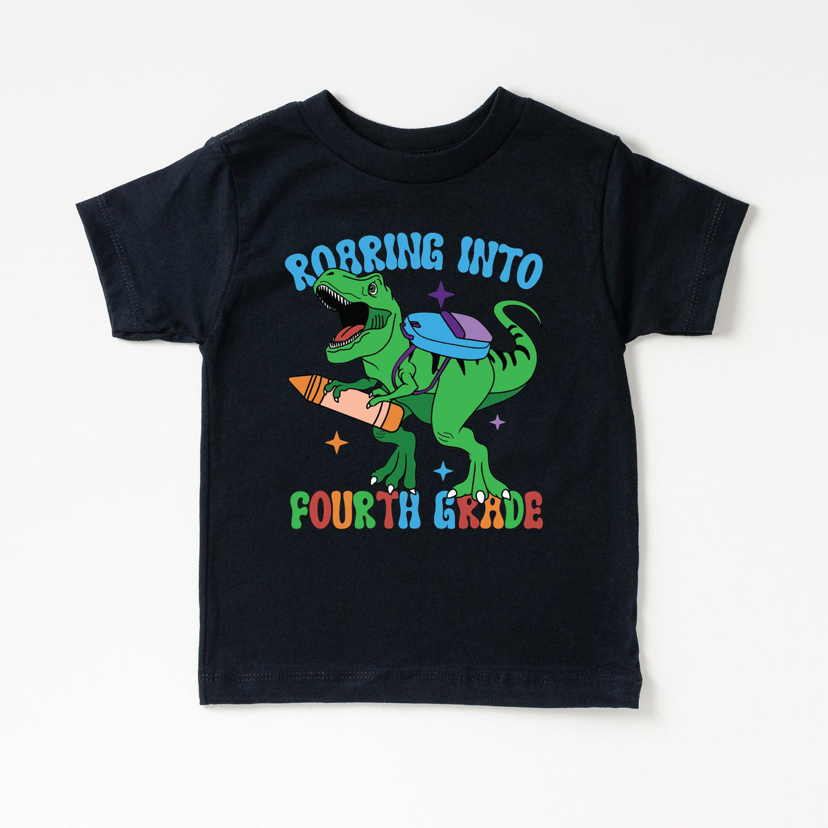 Cuddle Sleep Dream Graphic Tee 4th Grade / YS (6-8) Short Sleeve Dinosaur School Shirt | Black Tshirt