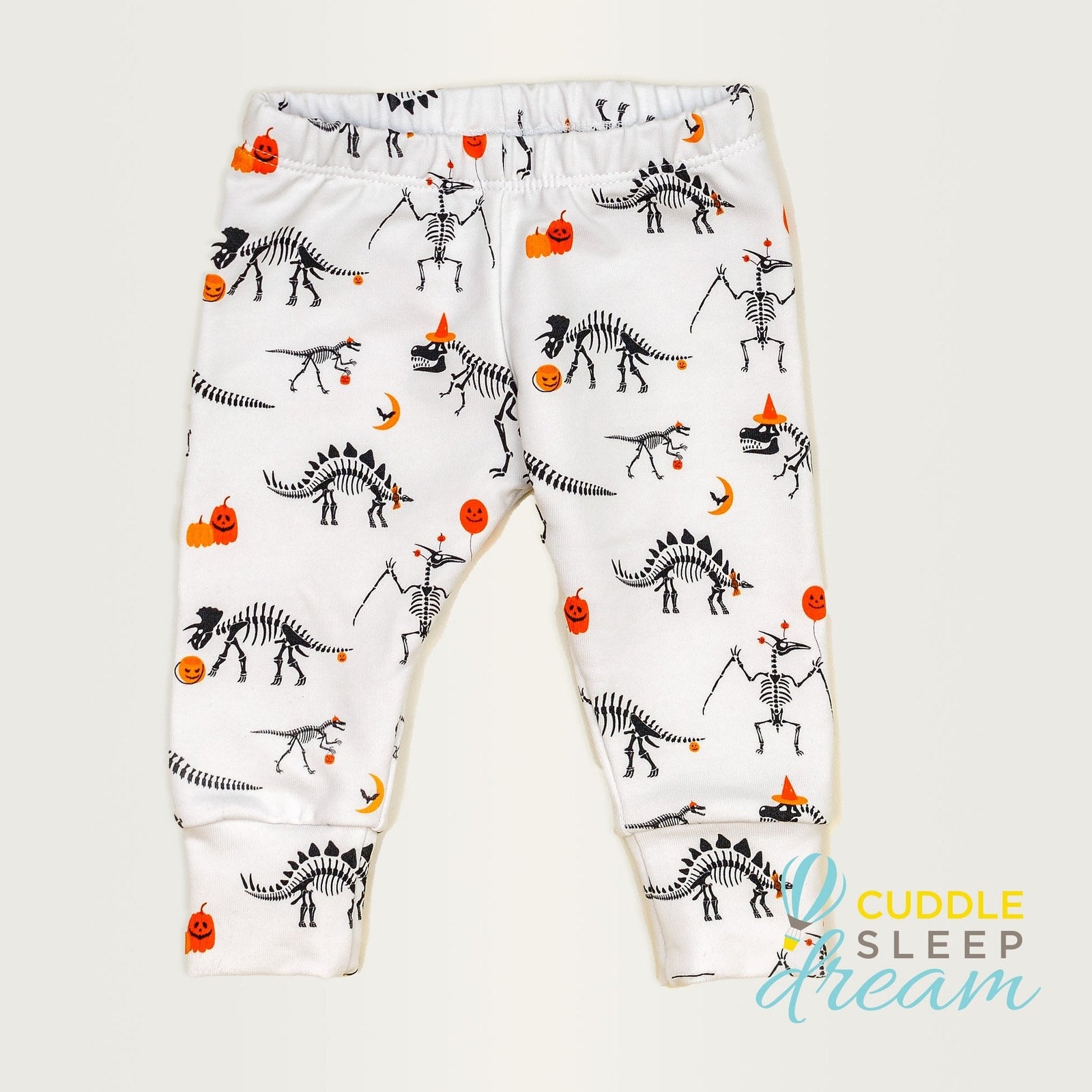 Cuddle Sleep Dream Slim Joggers Dinosaur Skeleton | Halloween Slim Joggers