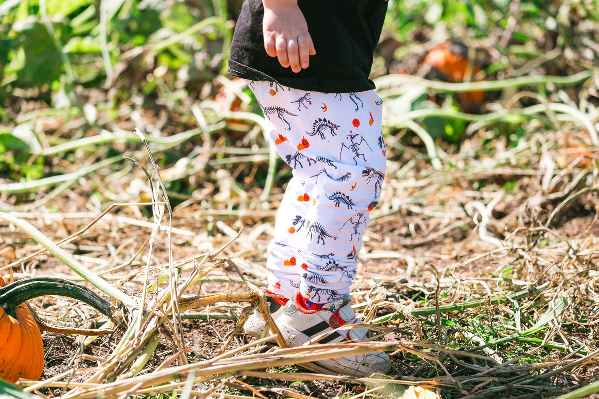 Cuddle Sleep Dream Slim Joggers Dinosaur Skeleton | Halloween Slim Joggers