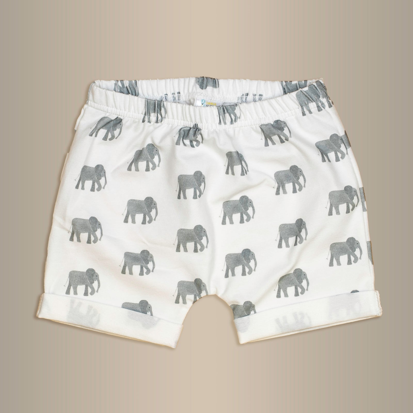 Cuddle Sleep Dream Shorts Elephant Rolled Hem Shorts