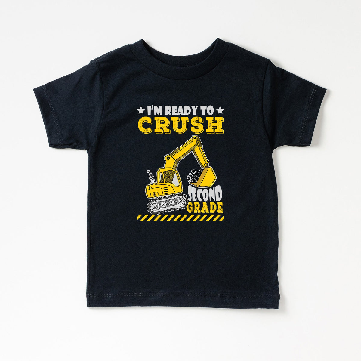 Cuddle Sleep Dream Graphic Tee 2nd Grade / 5t Short Sleeve Excavator School Shirt | Black Tshirt