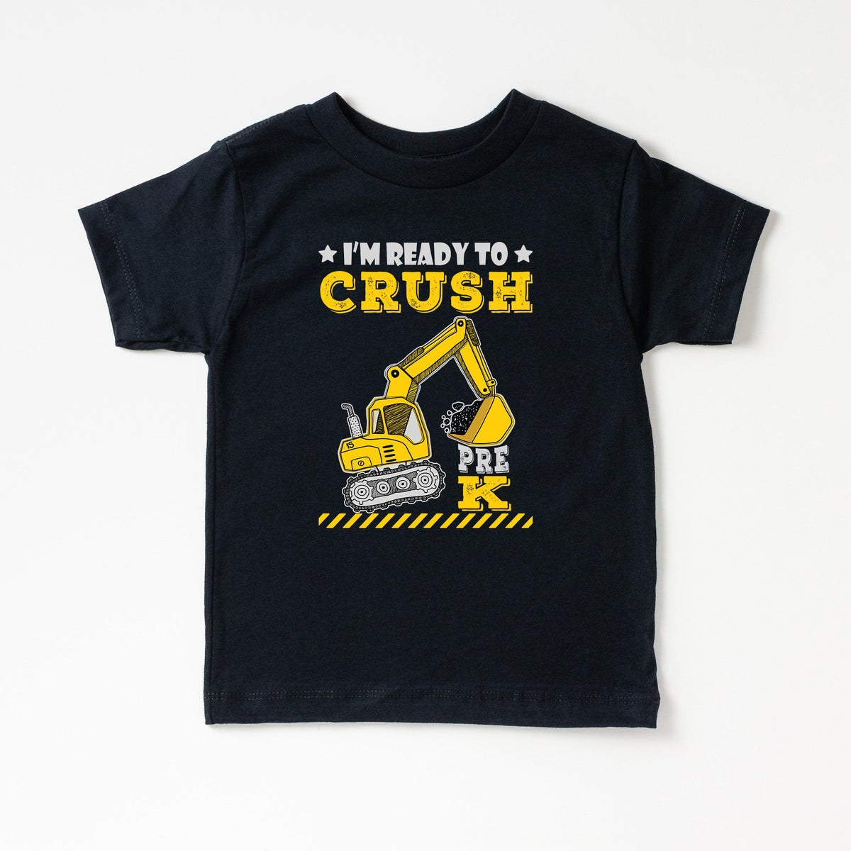 Cuddle Sleep Dream Graphic Tee Pre-K / 3t Short Sleeve Excavator School Shirt | Black Tshirt
