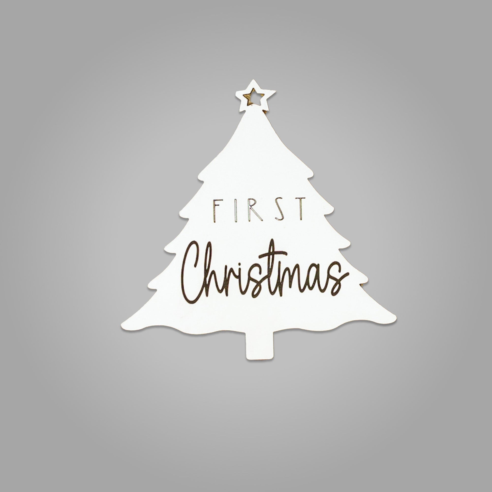 Claire and Bella gift First Christmas Milestone Sign | Christmas Tree