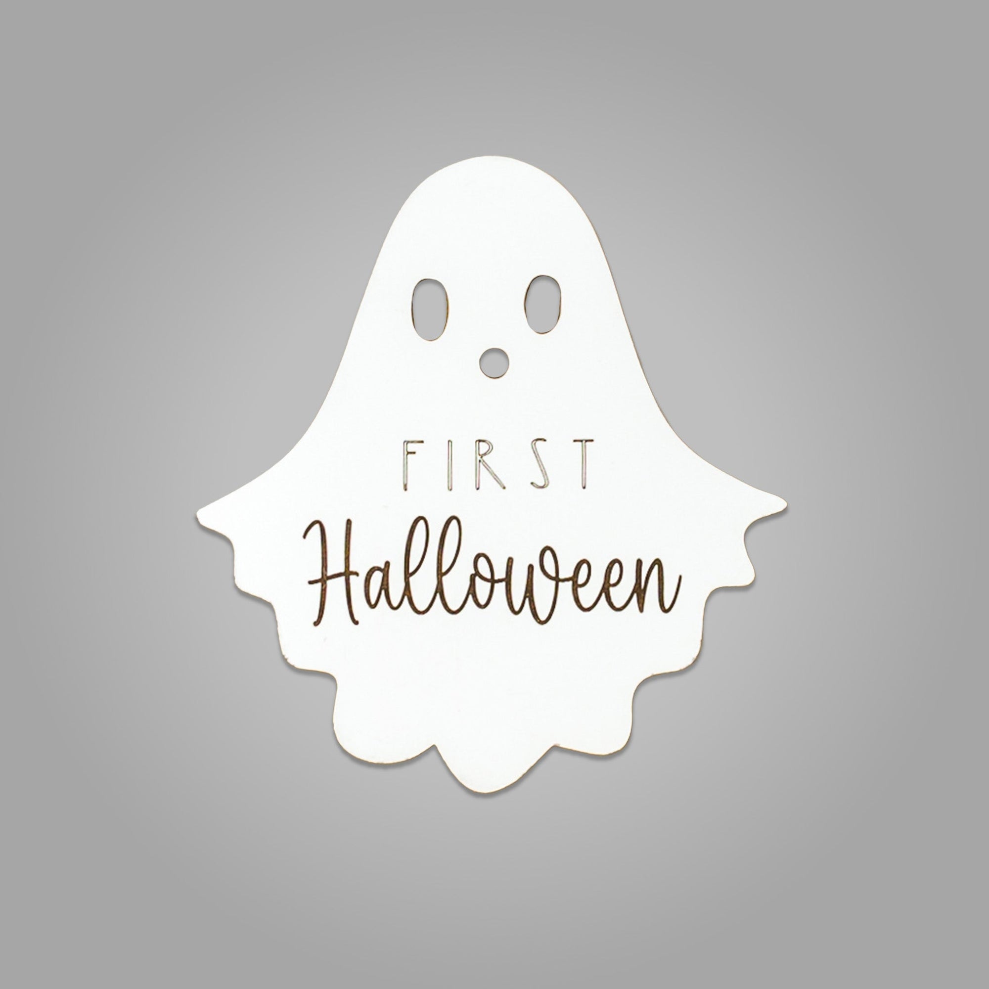 Claire and Bella gift First Halloween Milestone Sign | Ghost