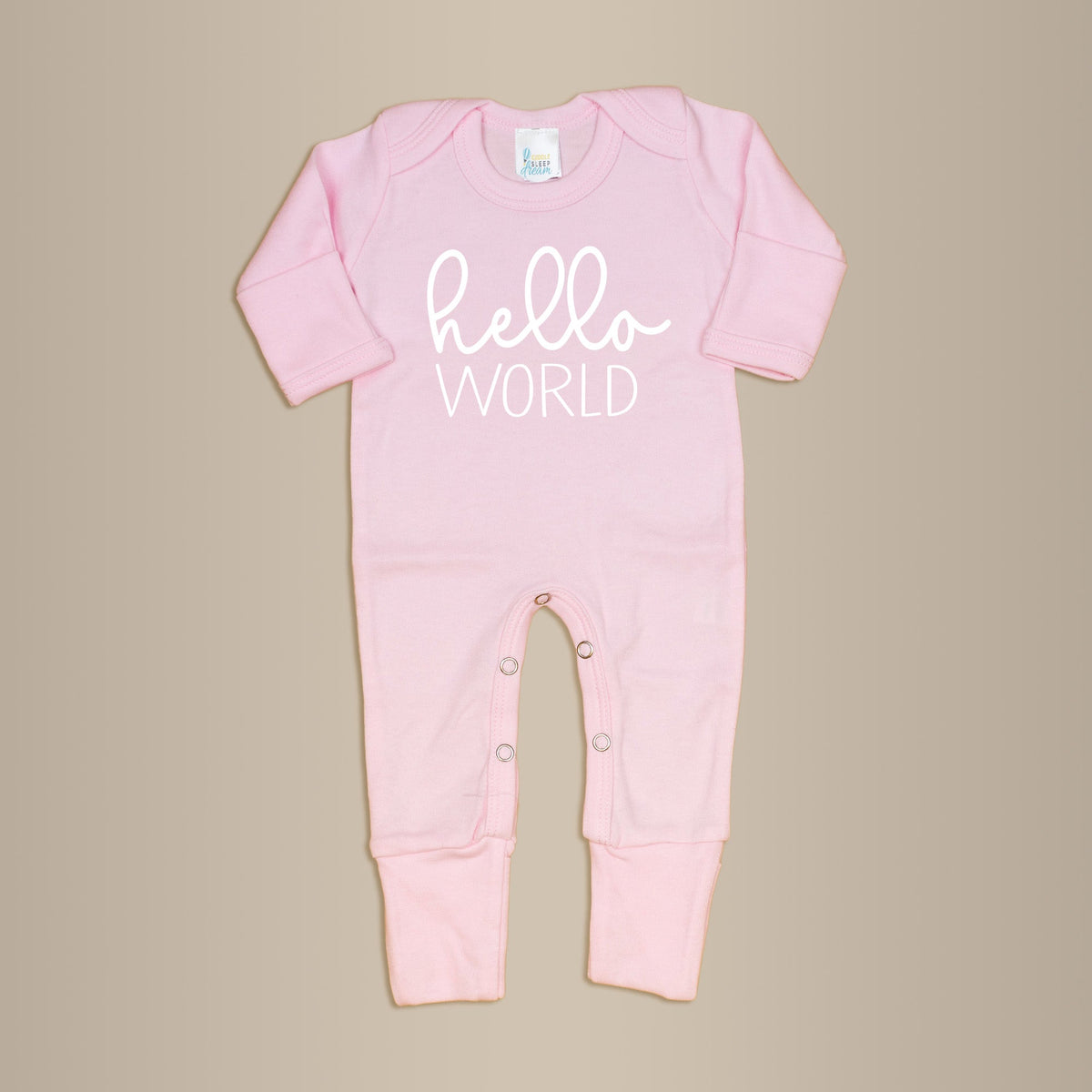 Cuddle Sleep Dream Romper Hello World | Pink Gift Bundle
