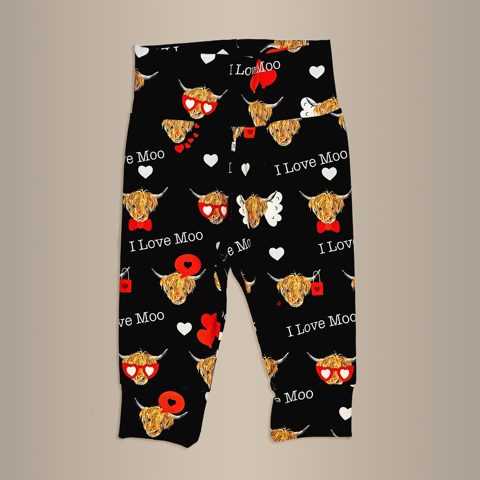 Cuddle Sleep Dream Leggings I Love Moo | Valentine Cow Leggings