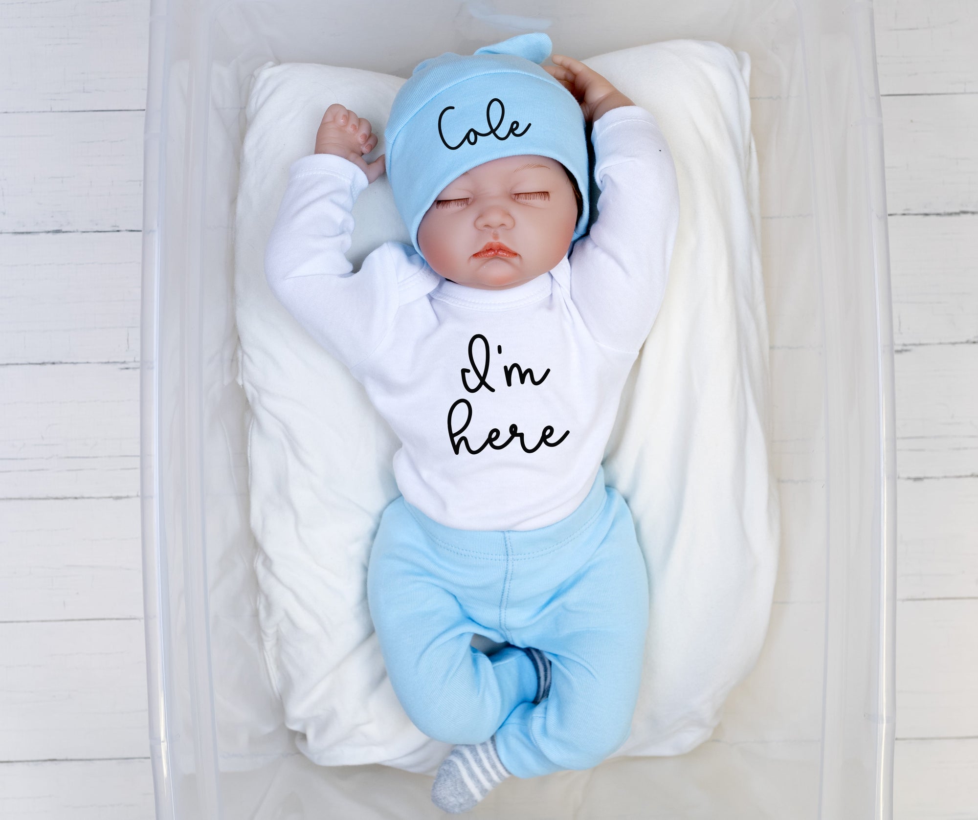 Cuddle Sleep Dream I'm Here | Newborn White Bodysuit