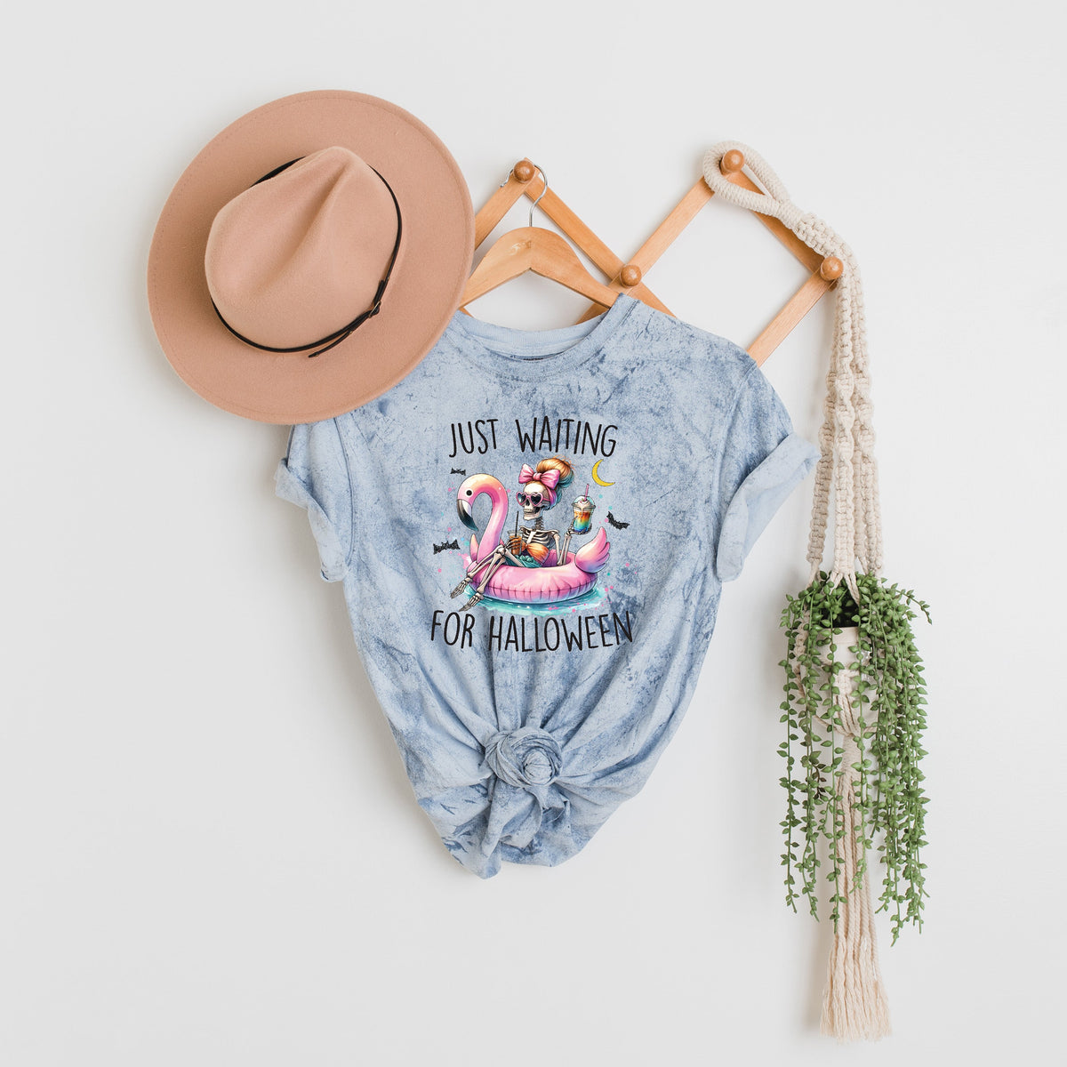 Printify T-Shirt Ocean / S Just Waiting for Halloween | Colorblast Heavyweight Tee