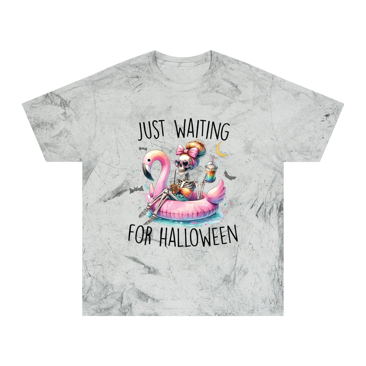 Printify T-Shirt Just Waiting for Halloween | Colorblast Heavyweight Tee