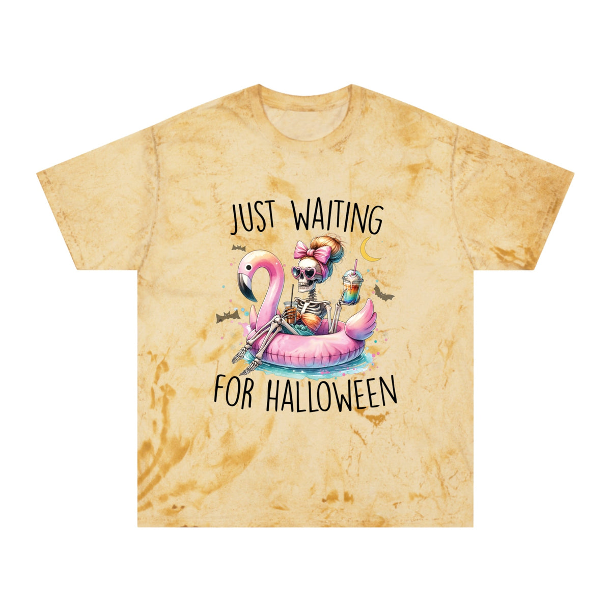 Printify T-Shirt Just Waiting for Halloween | Colorblast Heavyweight Tee