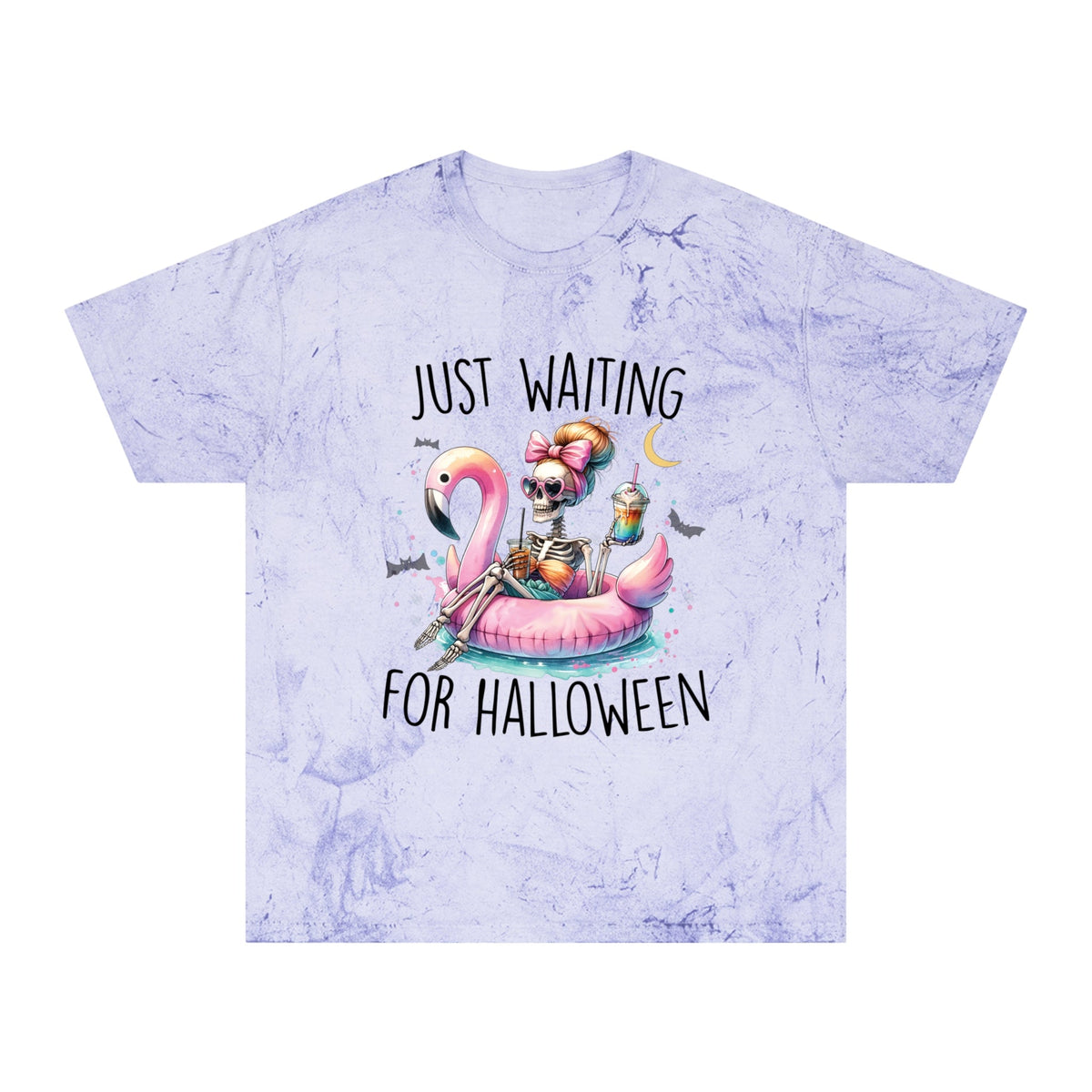 Printify T-Shirt Just Waiting for Halloween | Colorblast Heavyweight Tee