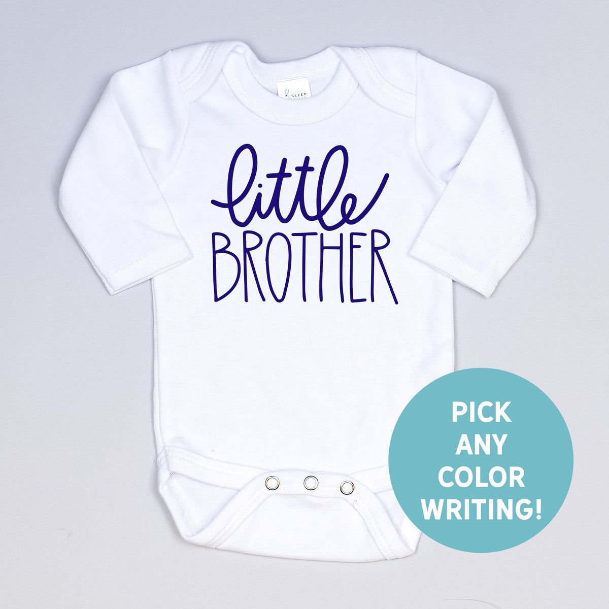 Cuddle Sleep Dream Little Brother Onesie | Navy, Script