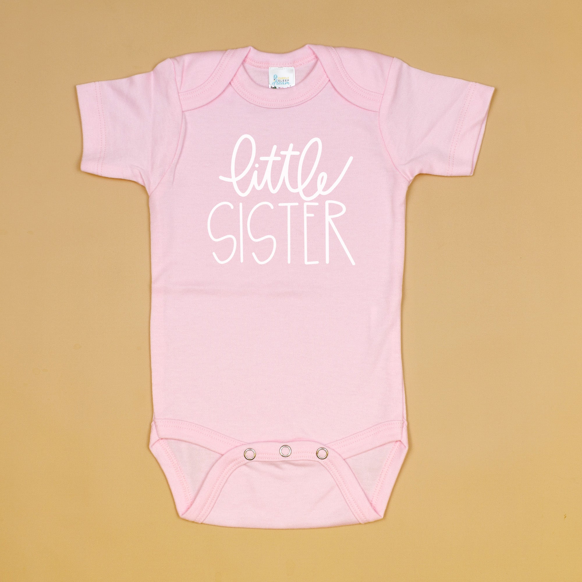Cuddle Sleep Dream Graphic Bodysuit 0-3m Little Sister | Pastel Pink Onesie