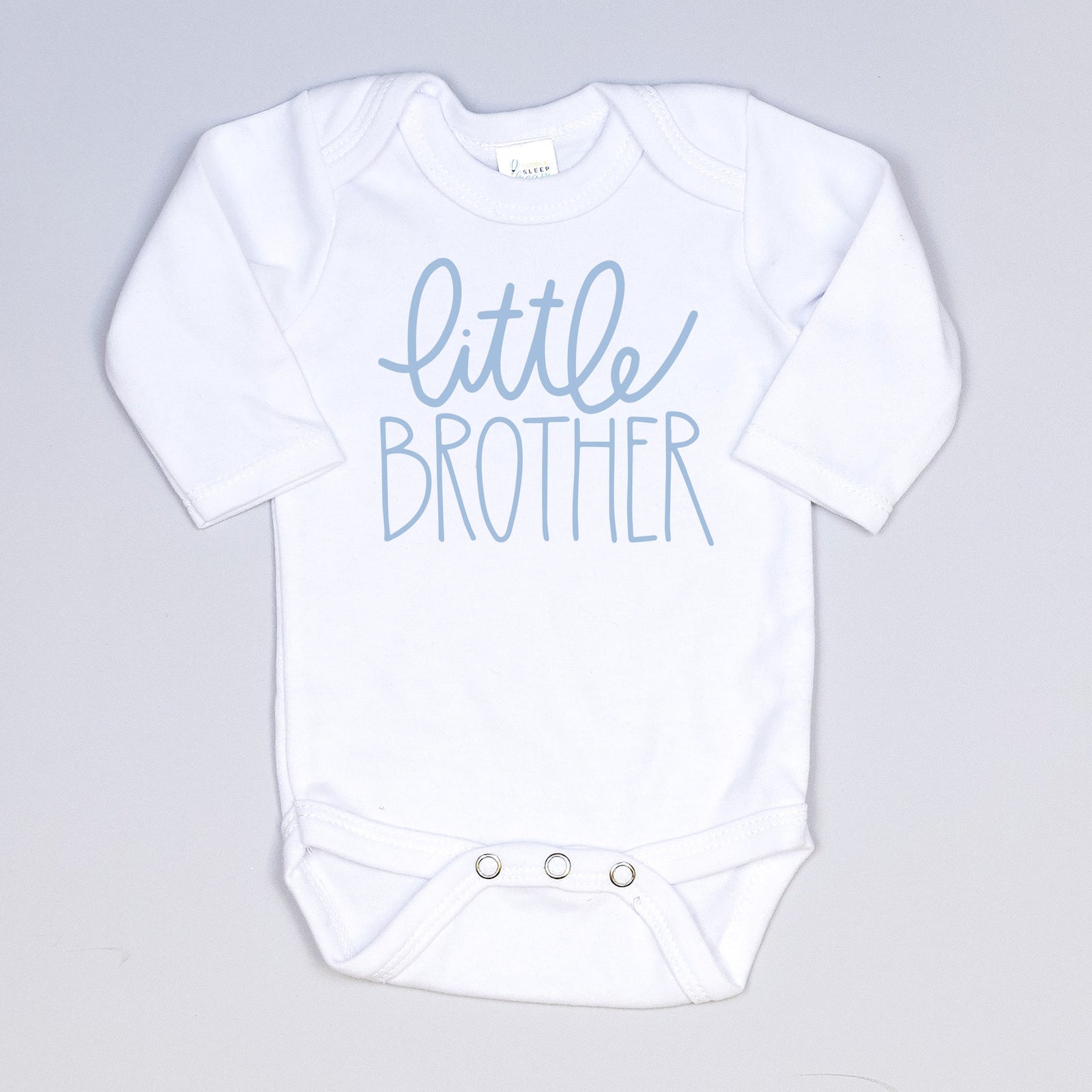 Cuddle Sleep Dream Little Brother Onesie | Script, Light Blue