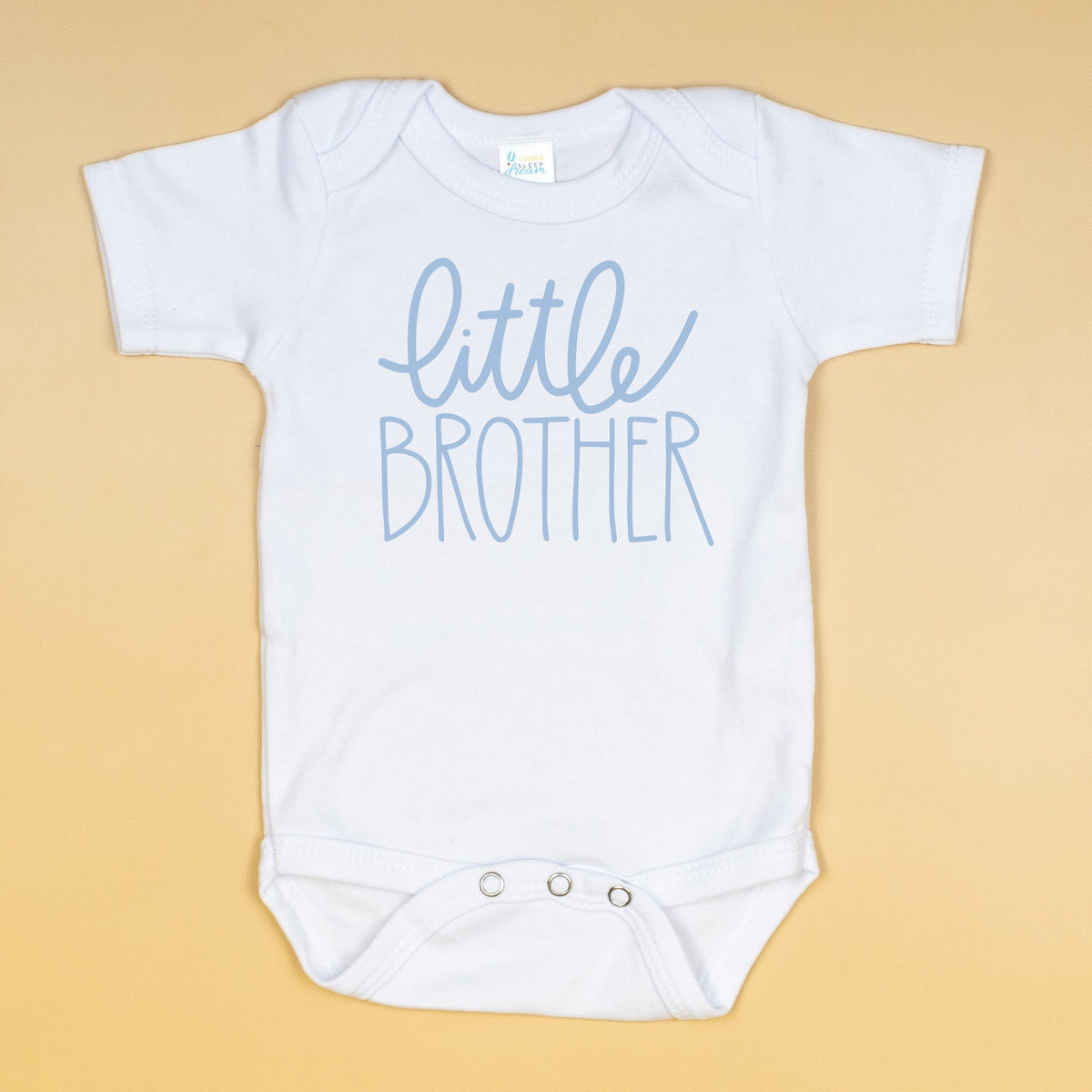 Cuddle Sleep Dream Little Brother Onesie | Script, Light Blue