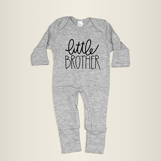 Cuddle Sleep Dream Little Brother Romper | Heather Gray w/ black
