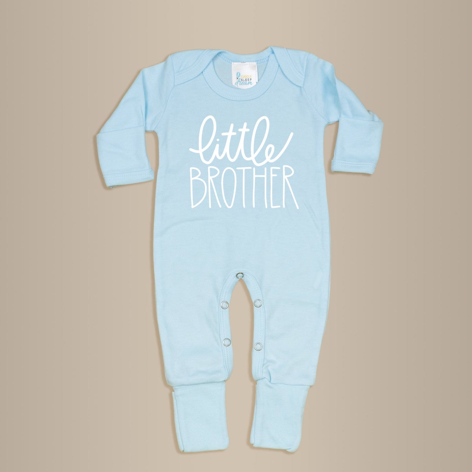Cuddle Sleep Dream Little Brother Romper | Pastel Blue w/white