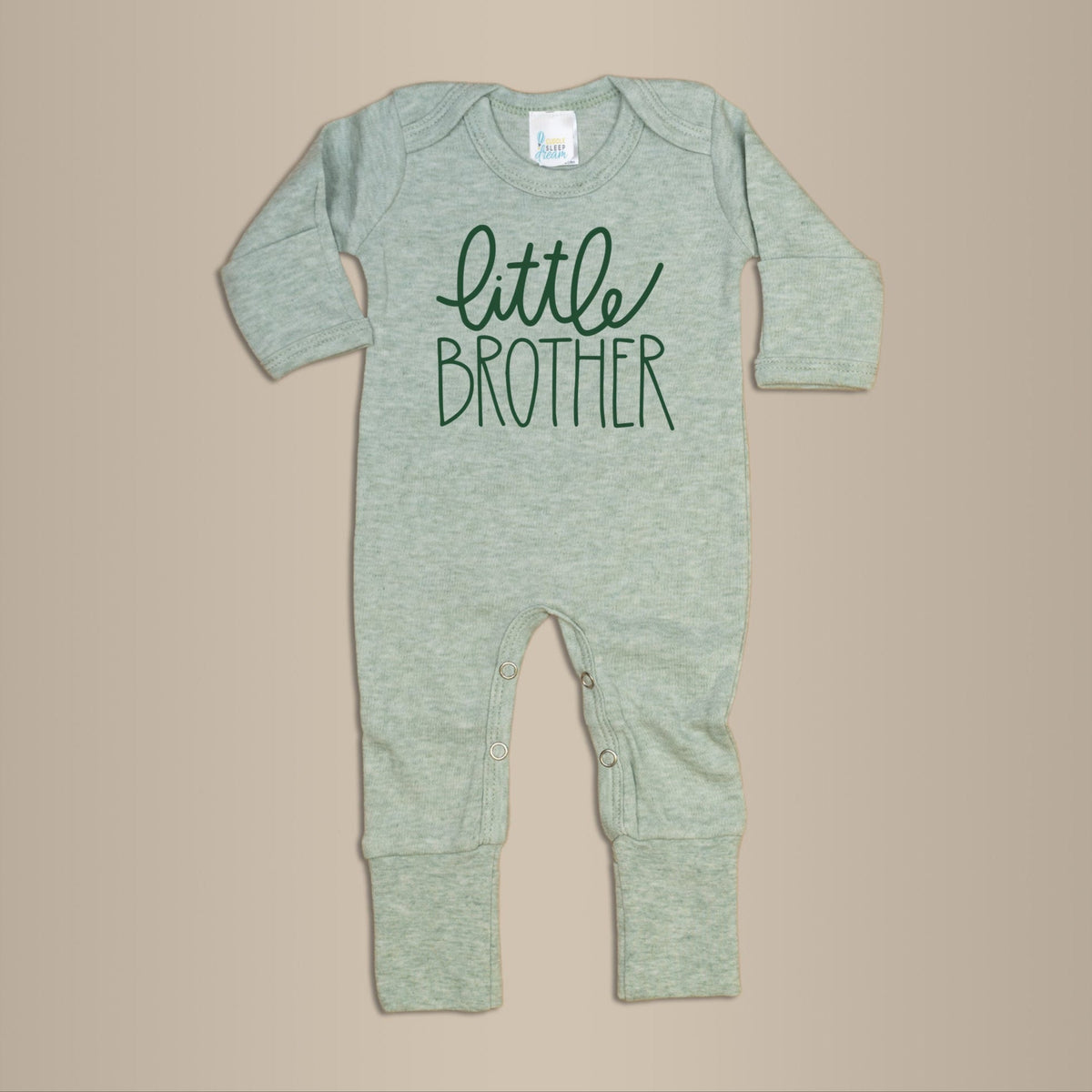 Cuddle Sleep Dream Little Brother Romper | Sage w/ Green
