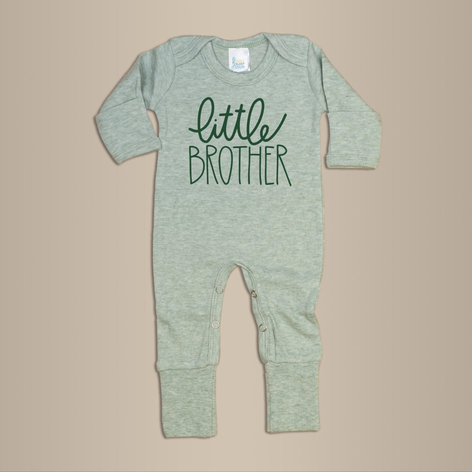 Cuddle Sleep Dream Little Brother Romper | Sage w/ Green