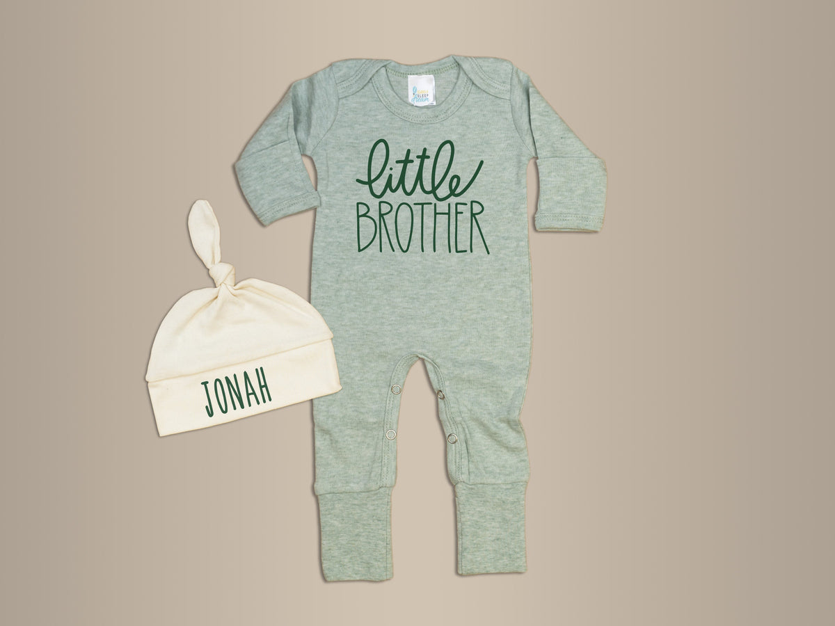 Cuddle Sleep Dream Little Brother Romper | Sage w/ Green