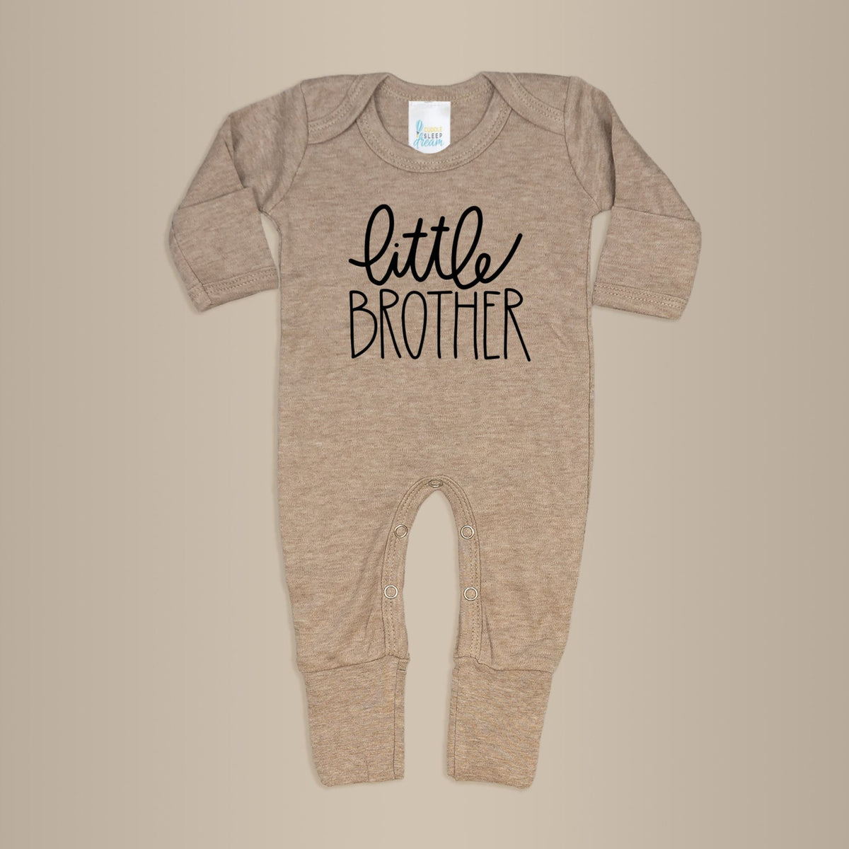 Cuddle Sleep Dream Little Brother Romper | Truffle w/ Black