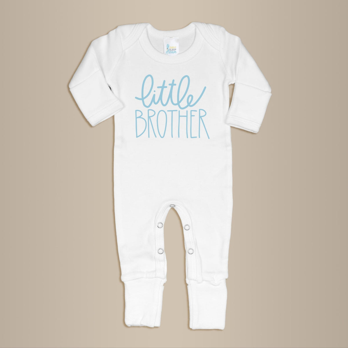 Cuddle Sleep Dream Little Brother Romper | White w/ light blue