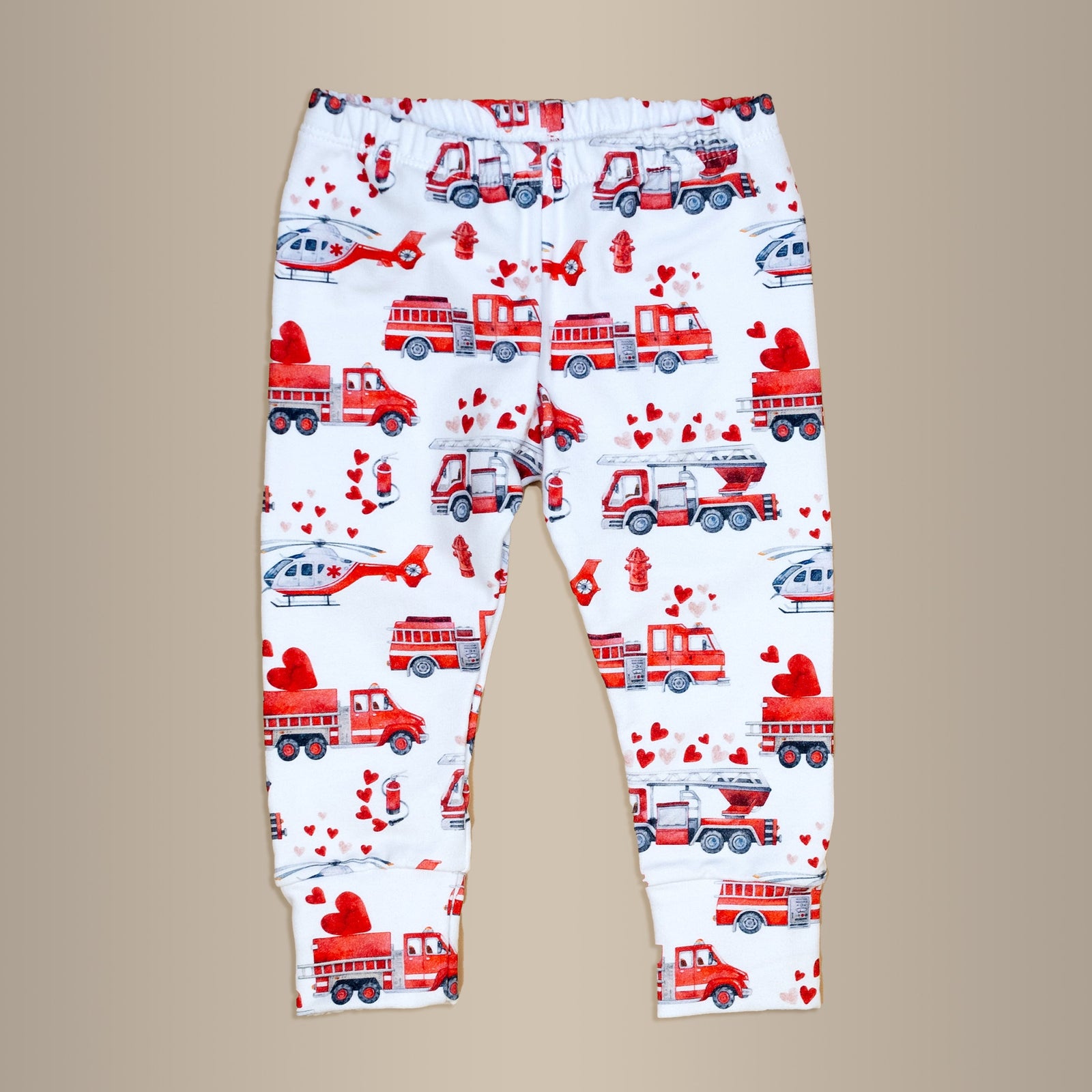 Cuddle Sleep Dream Leggings Love Emergency | Valentine Firetruck Slim Joggers