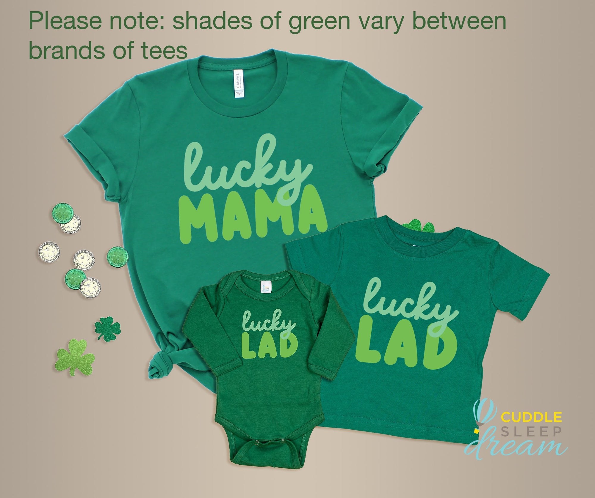 Cuddle Sleep Dream Lucky Mama | Green Tshirt