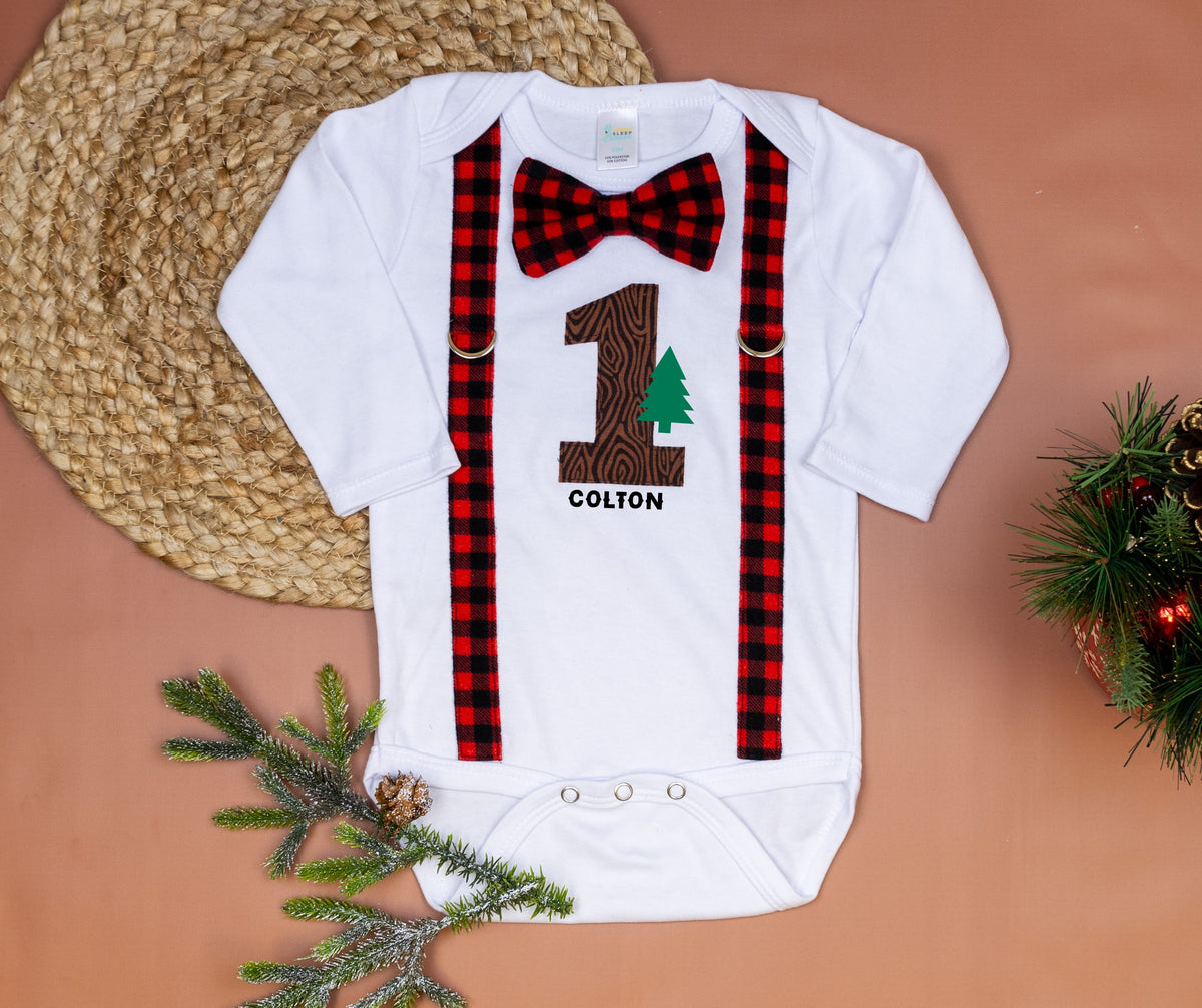 Cuddle Sleep Dream Oh Snap Lumberjack 1st Birthday Onesie