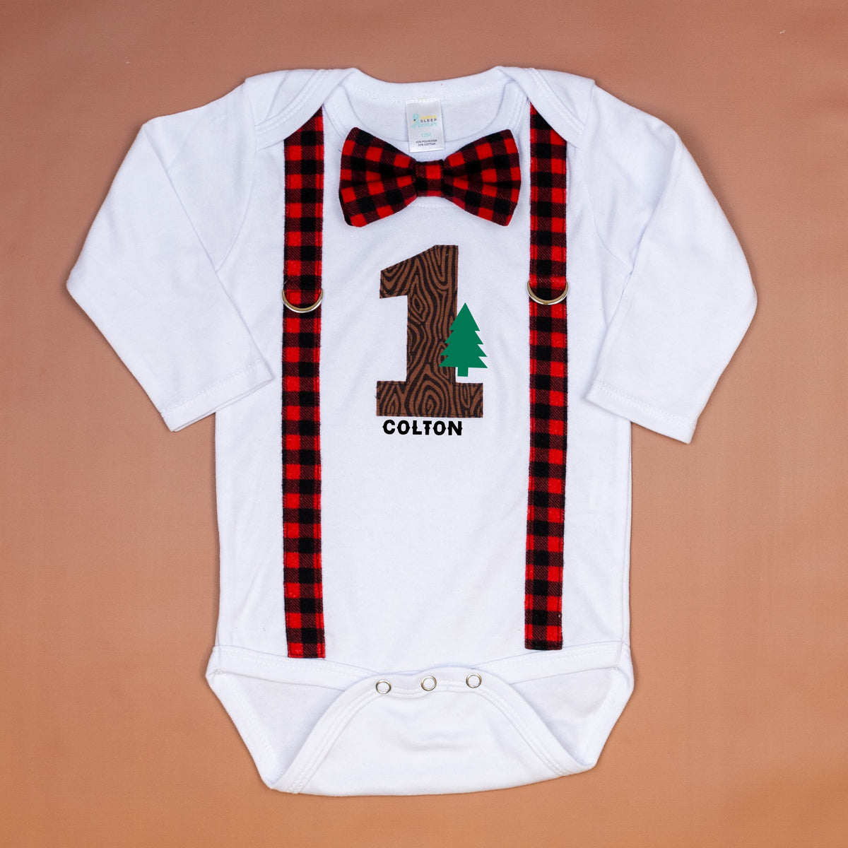 Cuddle Sleep Dream Oh Snap Lumberjack 1st Birthday Onesie