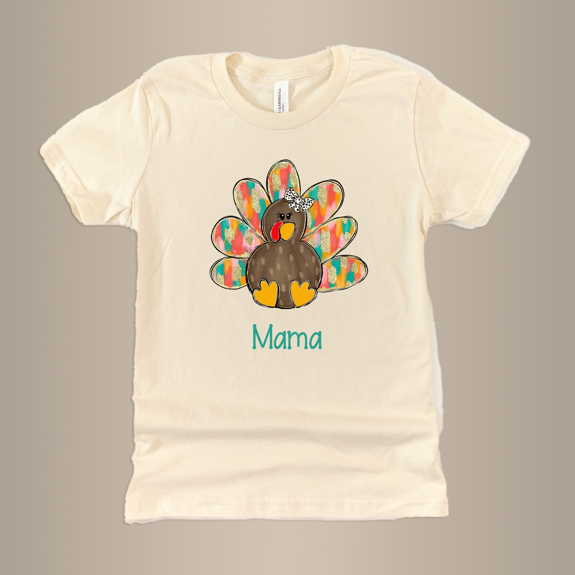 Glitter Turkey  | Adult Natural Tshirt