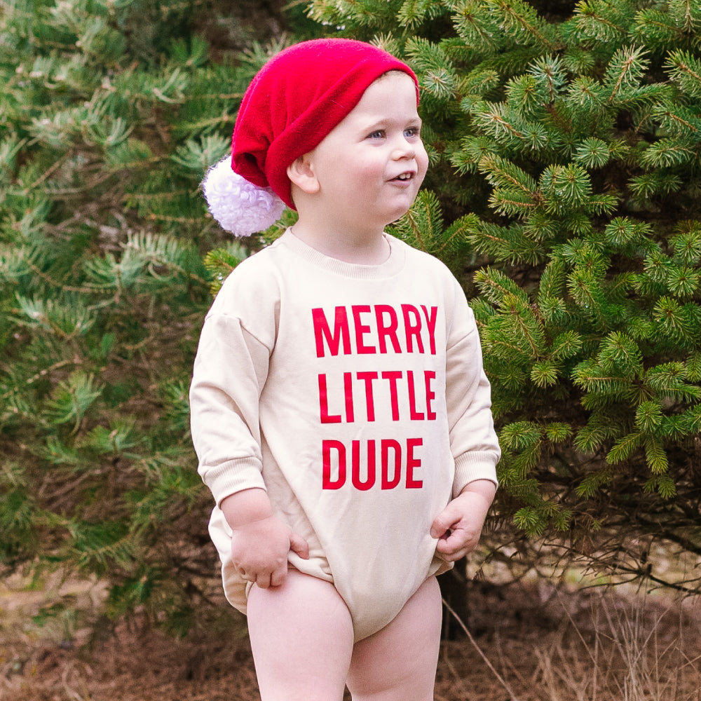 Merry Little Dude | Sweatshirt Romper