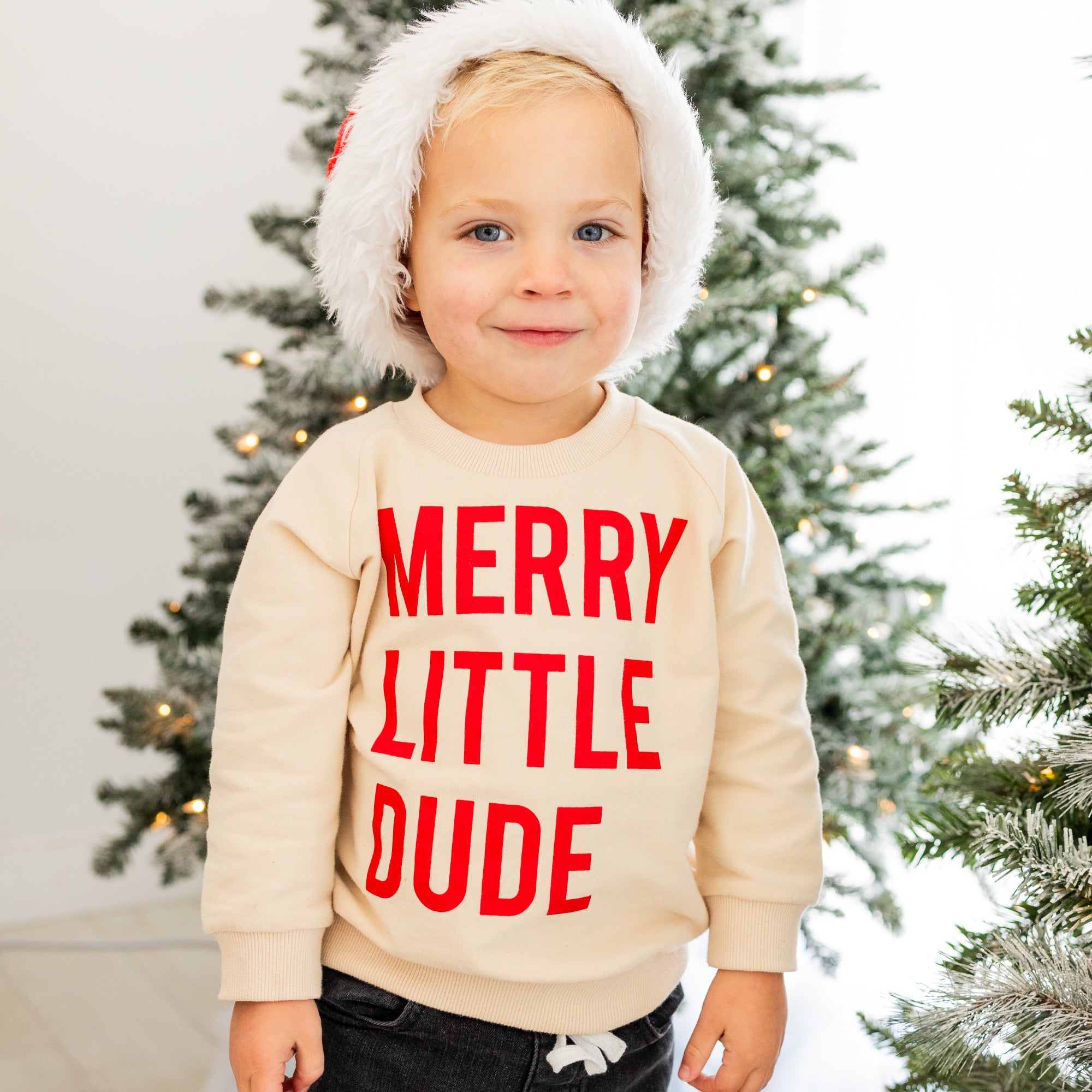 Merry Little Dude | Cream Terry Sweatshirt