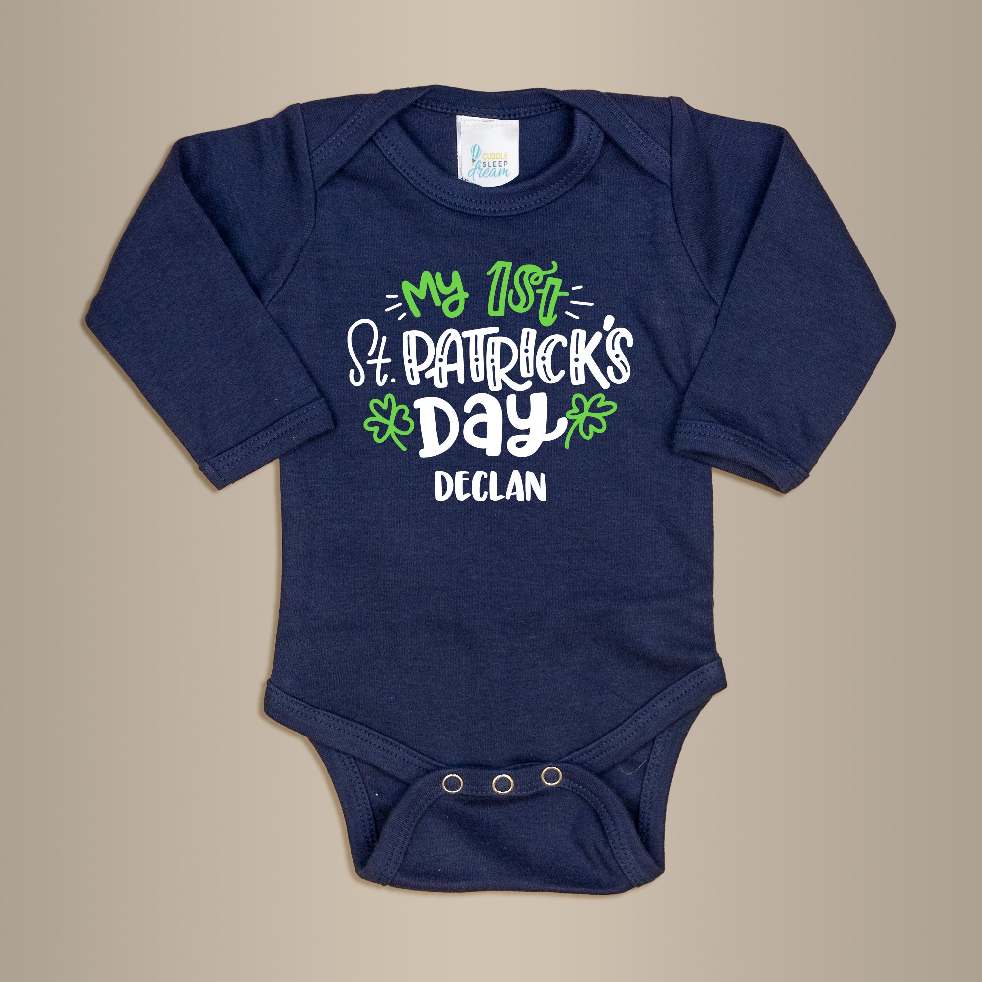 Cuddle Sleep Dream Bundles My 1st St. Patrick's Day | Navy Onesie