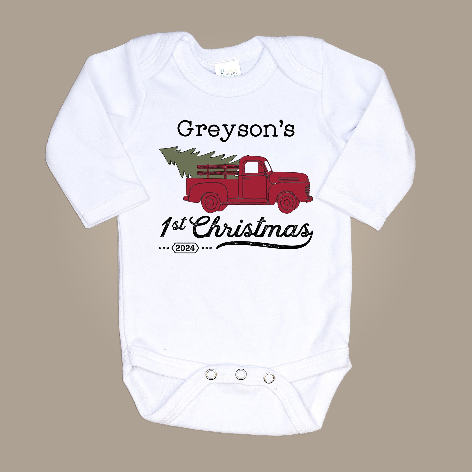 Cuddle Sleep Dream My First Christmas Truck Onesie