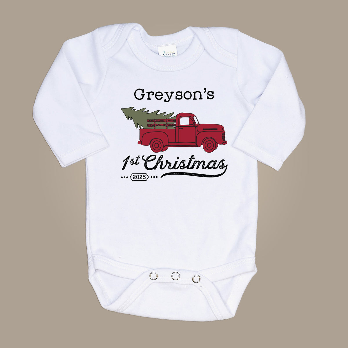 Cuddle Sleep Dream My First Christmas Truck Onesie