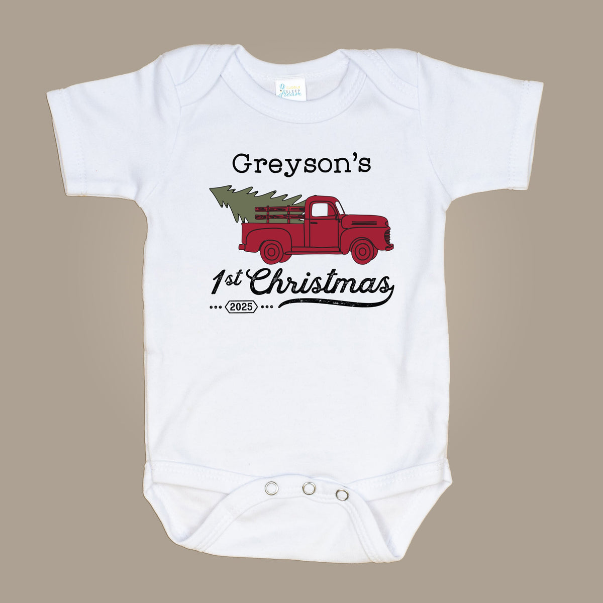 Cuddle Sleep Dream My First Christmas Truck Onesie