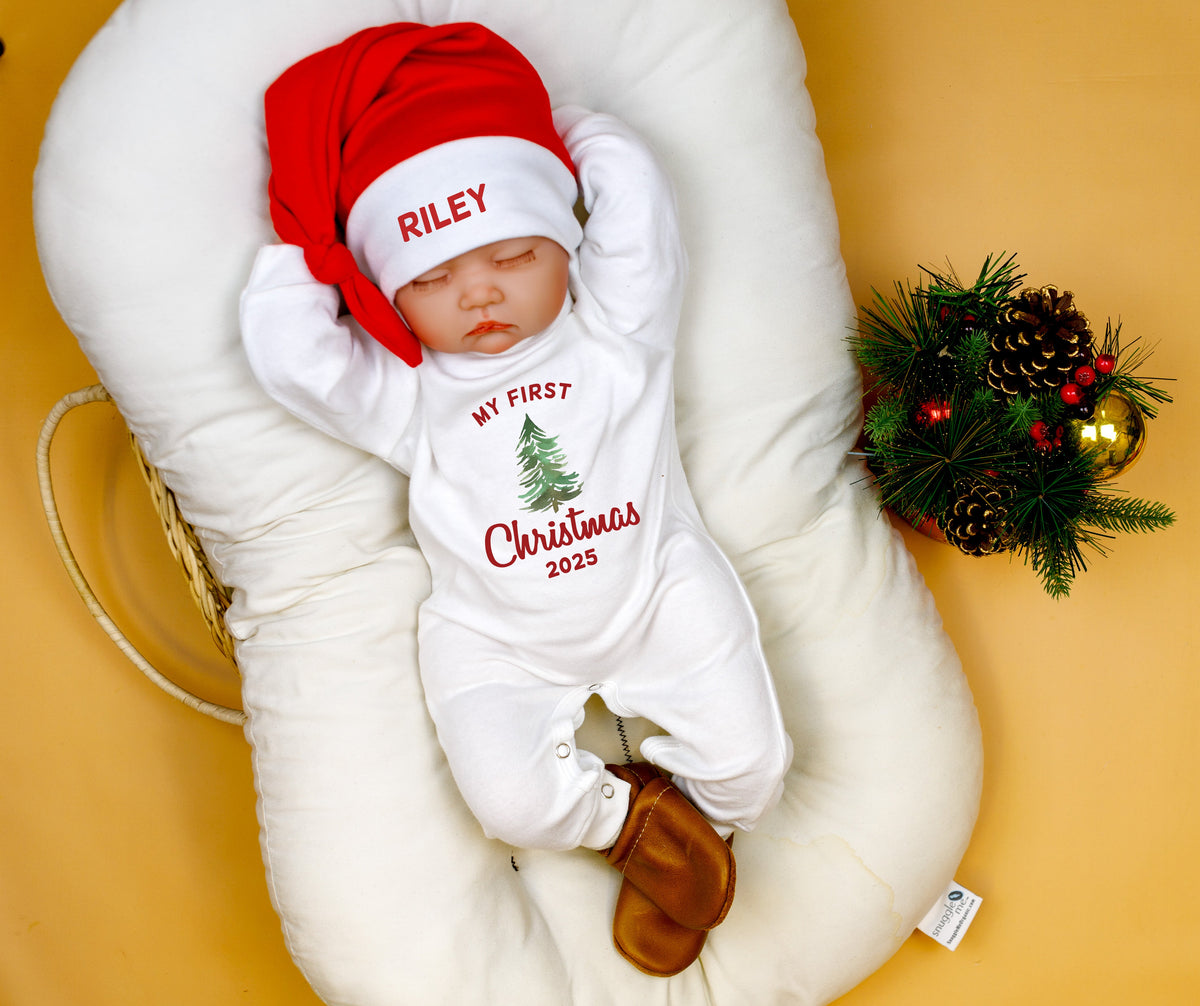 Cuddle Sleep Dream My First Christmas w/ Tree | White Long Romper