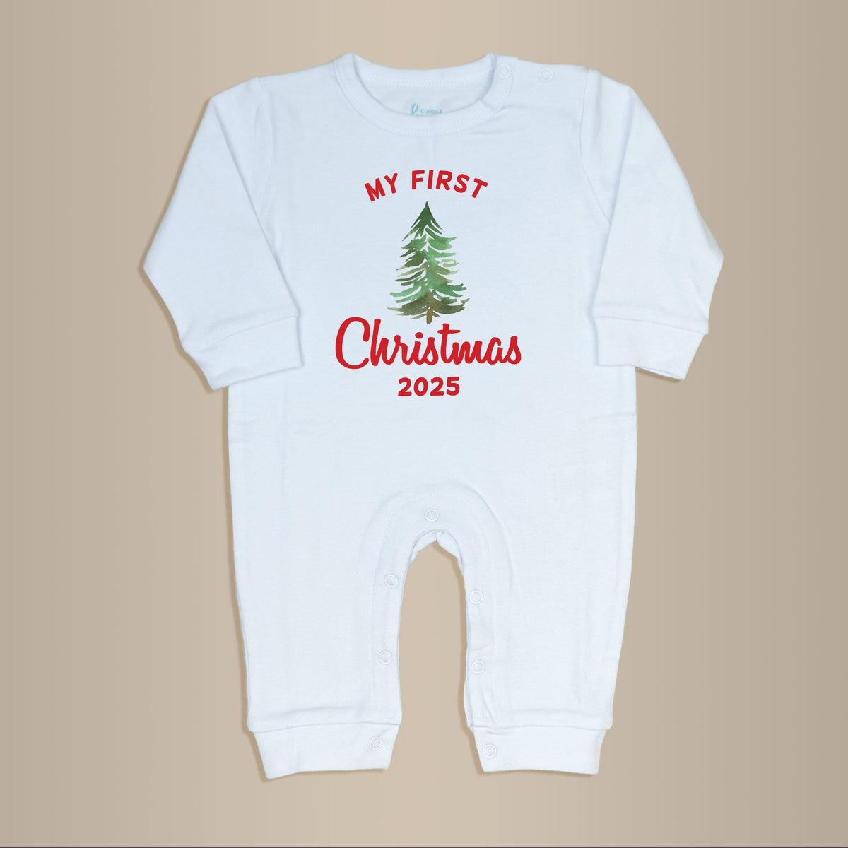 Cuddle Sleep Dream My First Christmas w/ Tree | White Long Romper