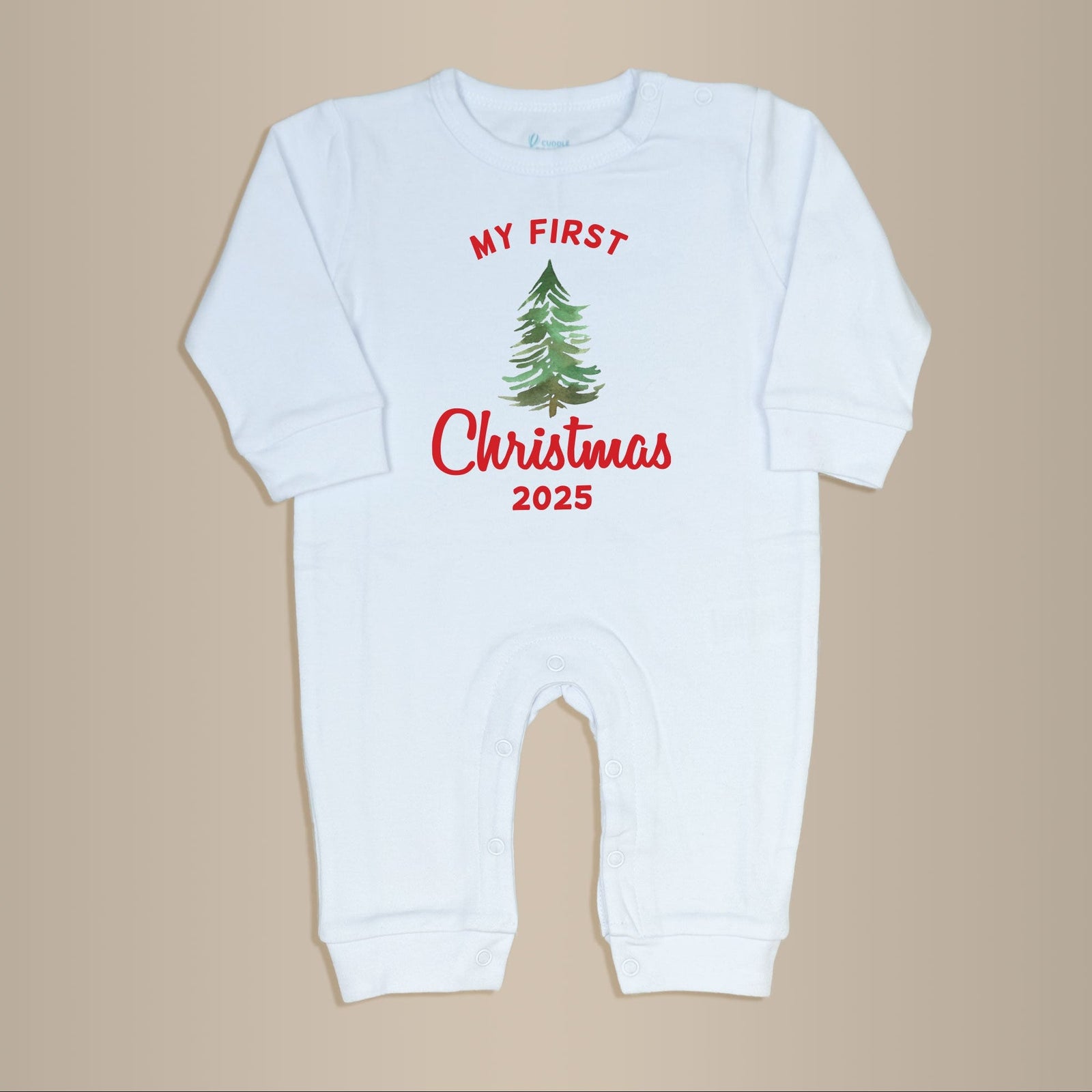 Cuddle Sleep Dream My First Christmas w/ Tree | White Long Romper