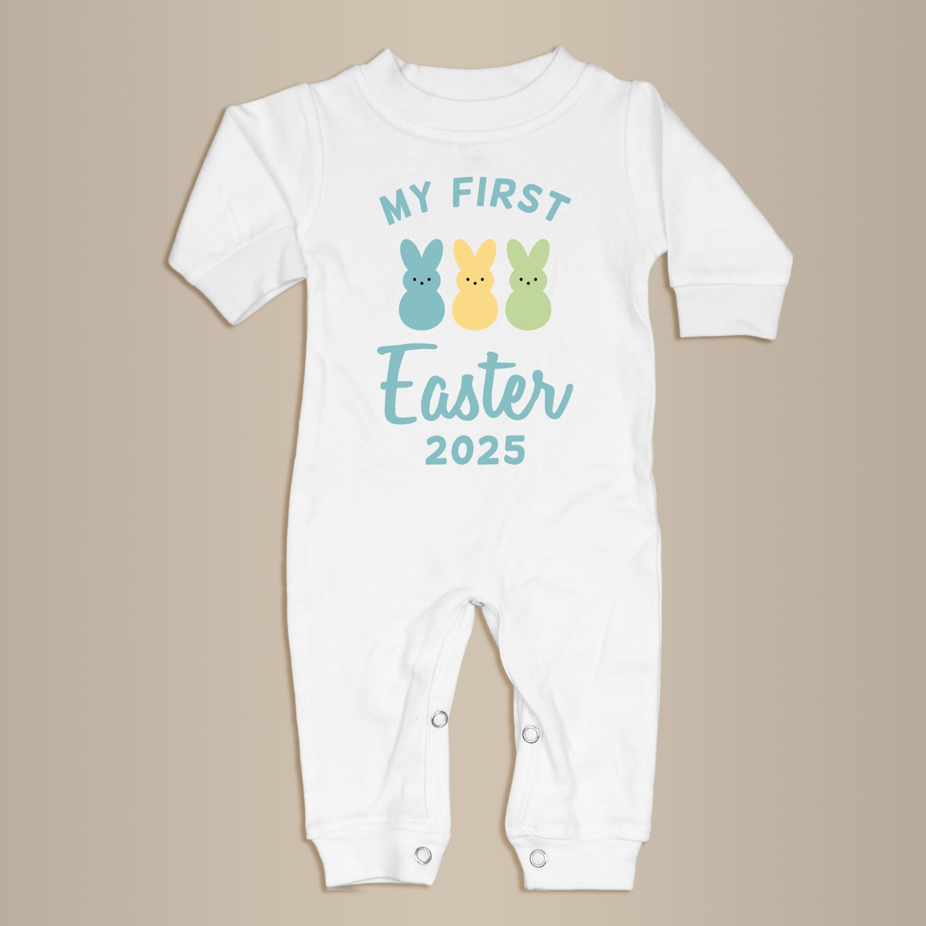 Cuddle Sleep Dream My First Easter w/ Marshmallow Bunnies | White Long Romper