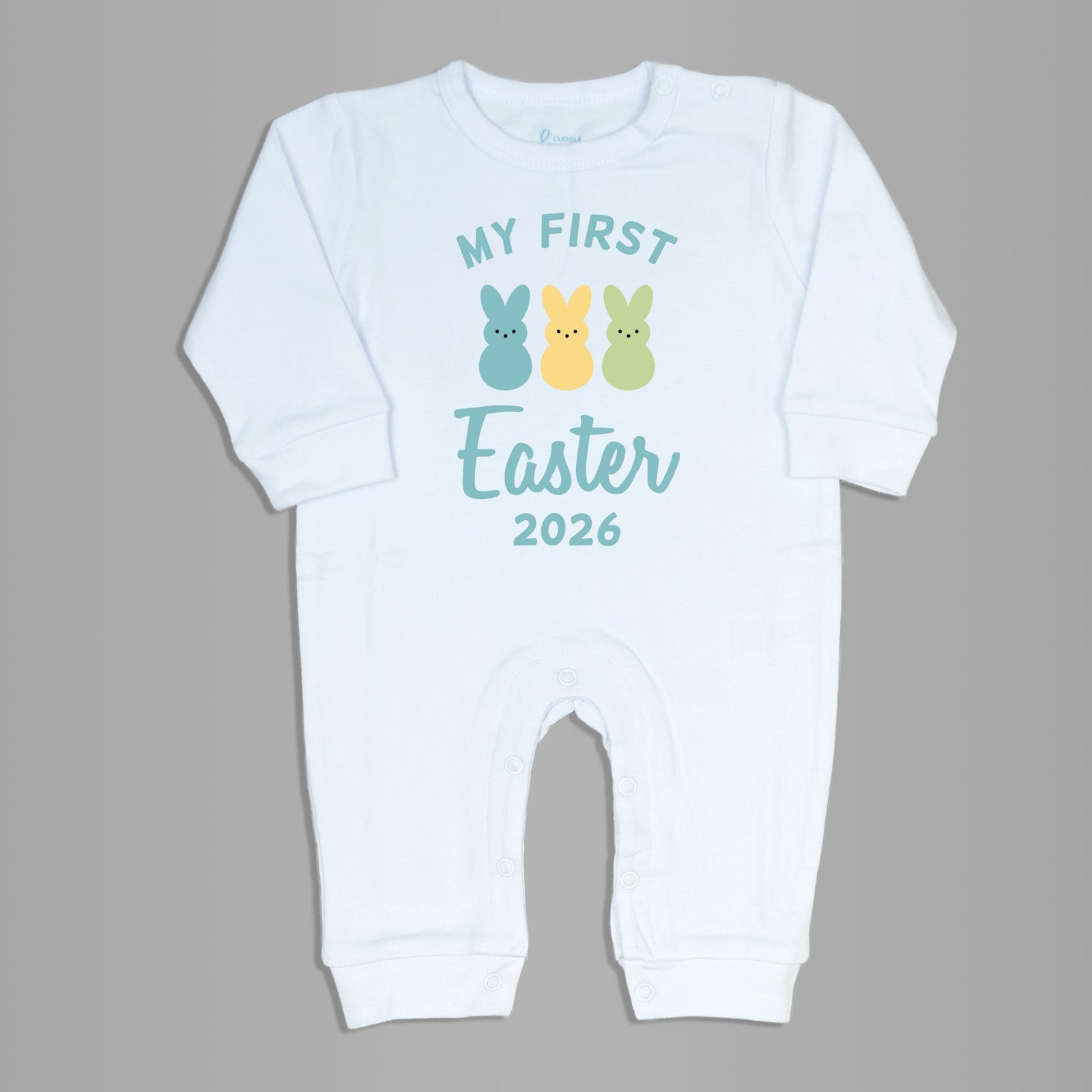 Cuddle Sleep Dream My First Easter w/ Marshmallow Bunnies | White Long Romper